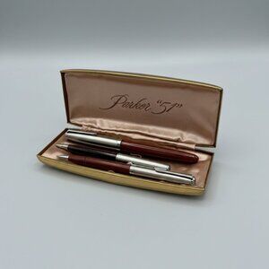 Parker 51 Vintage Pen Set w Case | 3 Pens | MCM Atomic Era Collectible